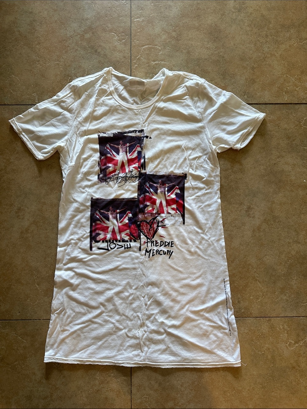Dolce & Gabbana White Graphic Freddie Mercury Short Sleeve Tee